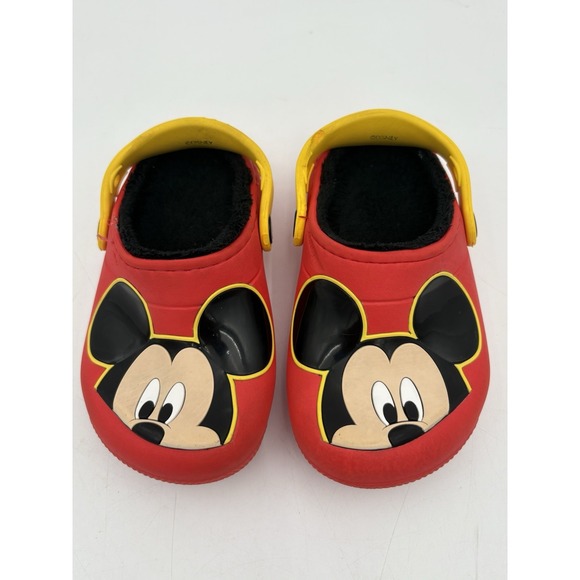 Crocs Classic Lined Clogs Child Size C6 Mickey Mouse Disney Red - Picture 1 of 7